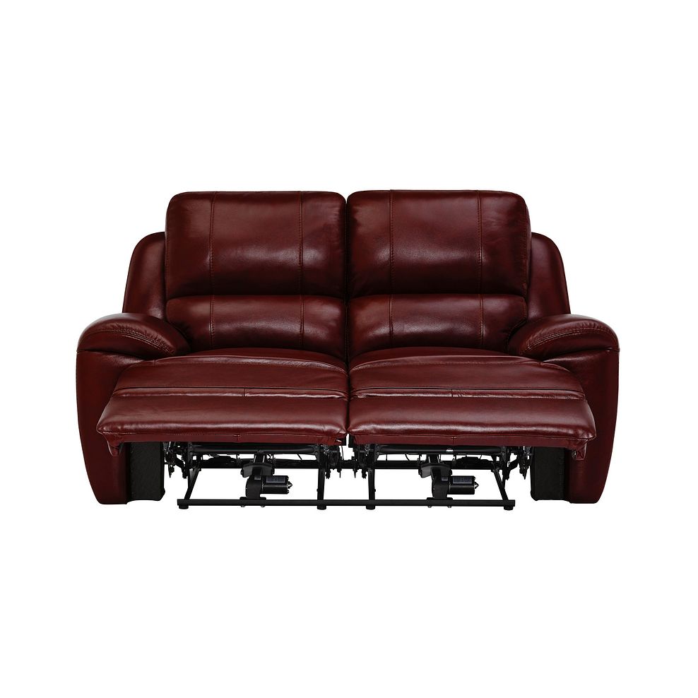 Finley 2 Seater Sofa with 2 Electric Recliners & Headrest - Burgundy Leather 5