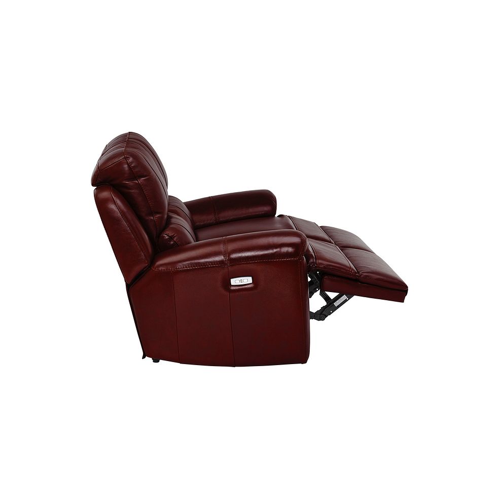Finley 2 Seater Sofa with 2 Electric Recliners & Headrest - Burgundy Leather 6