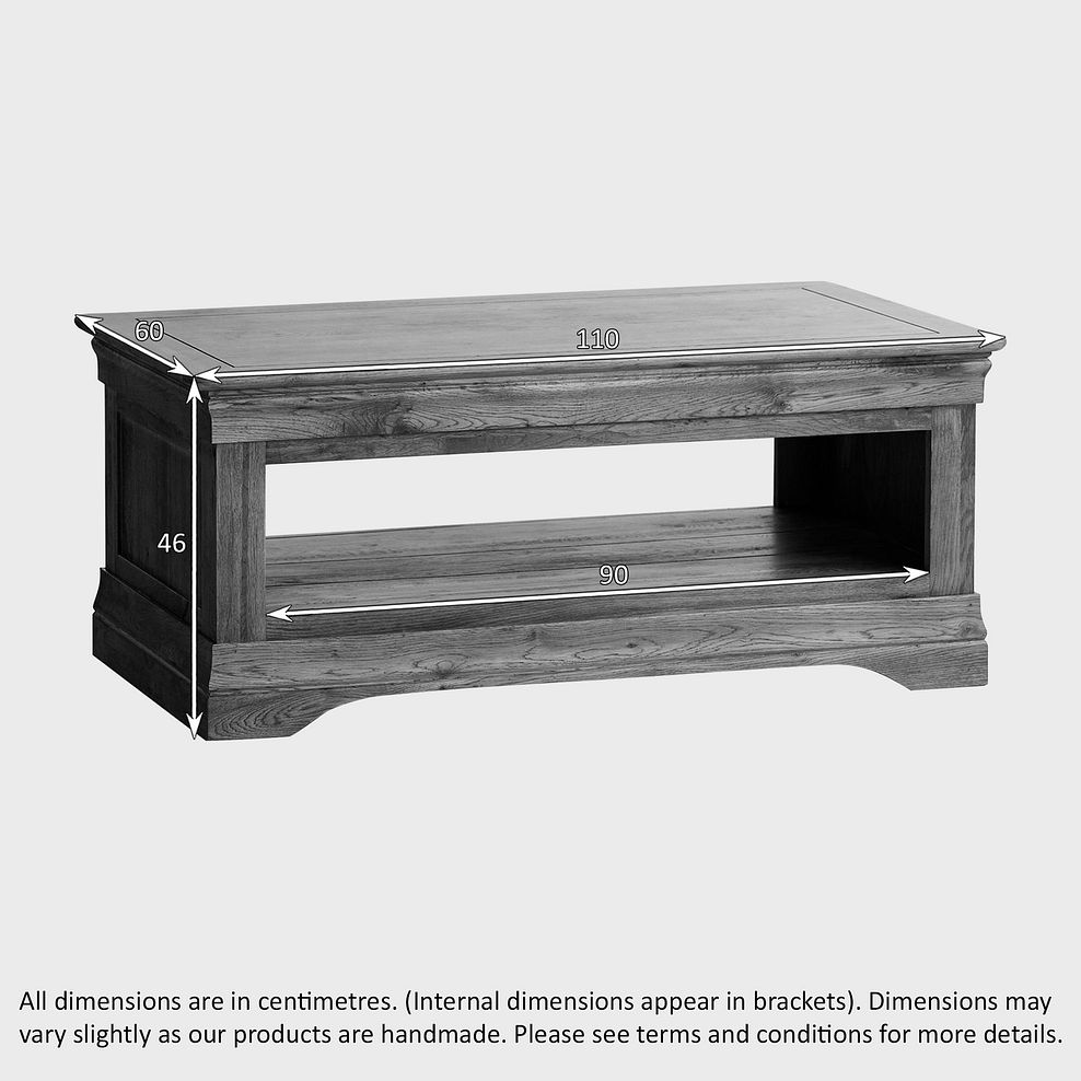 French Farmhouse Rustic Solid Oak Coffee Table Thumbnail 4