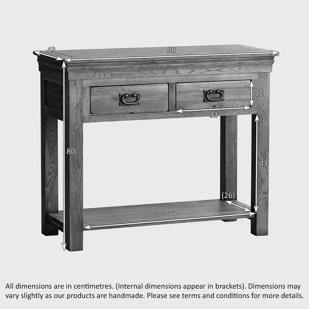 French Farmhouse Rustic Solid Oak Console Table 4