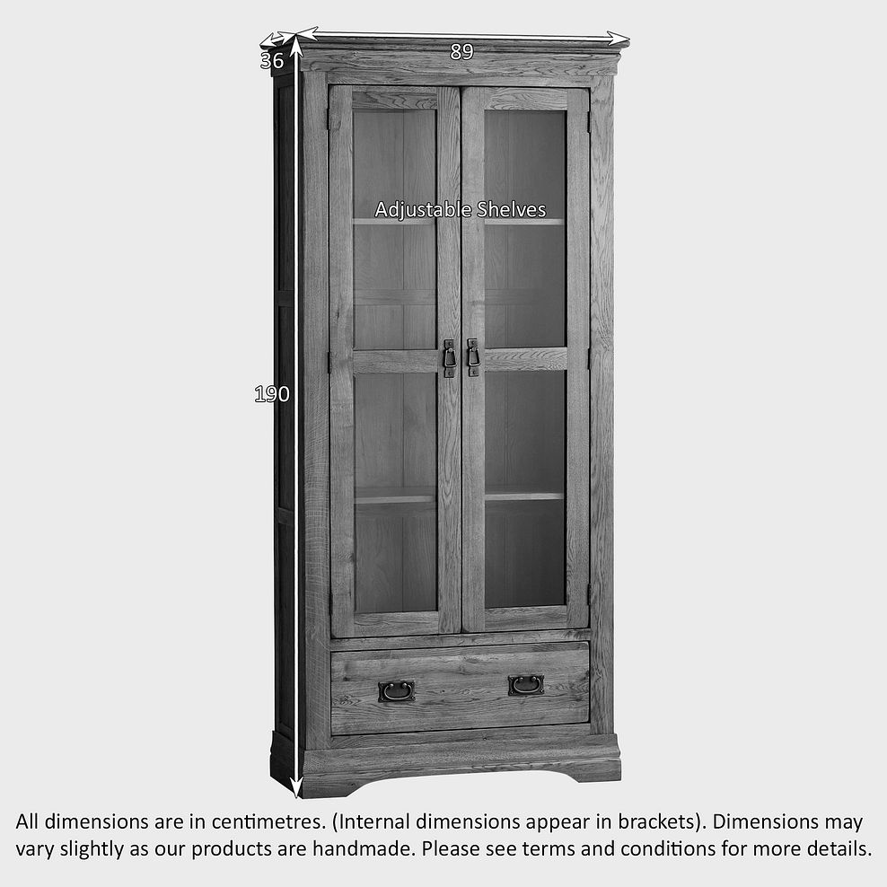 French Farmhouse Rustic Solid Oak Display Cabinet 4