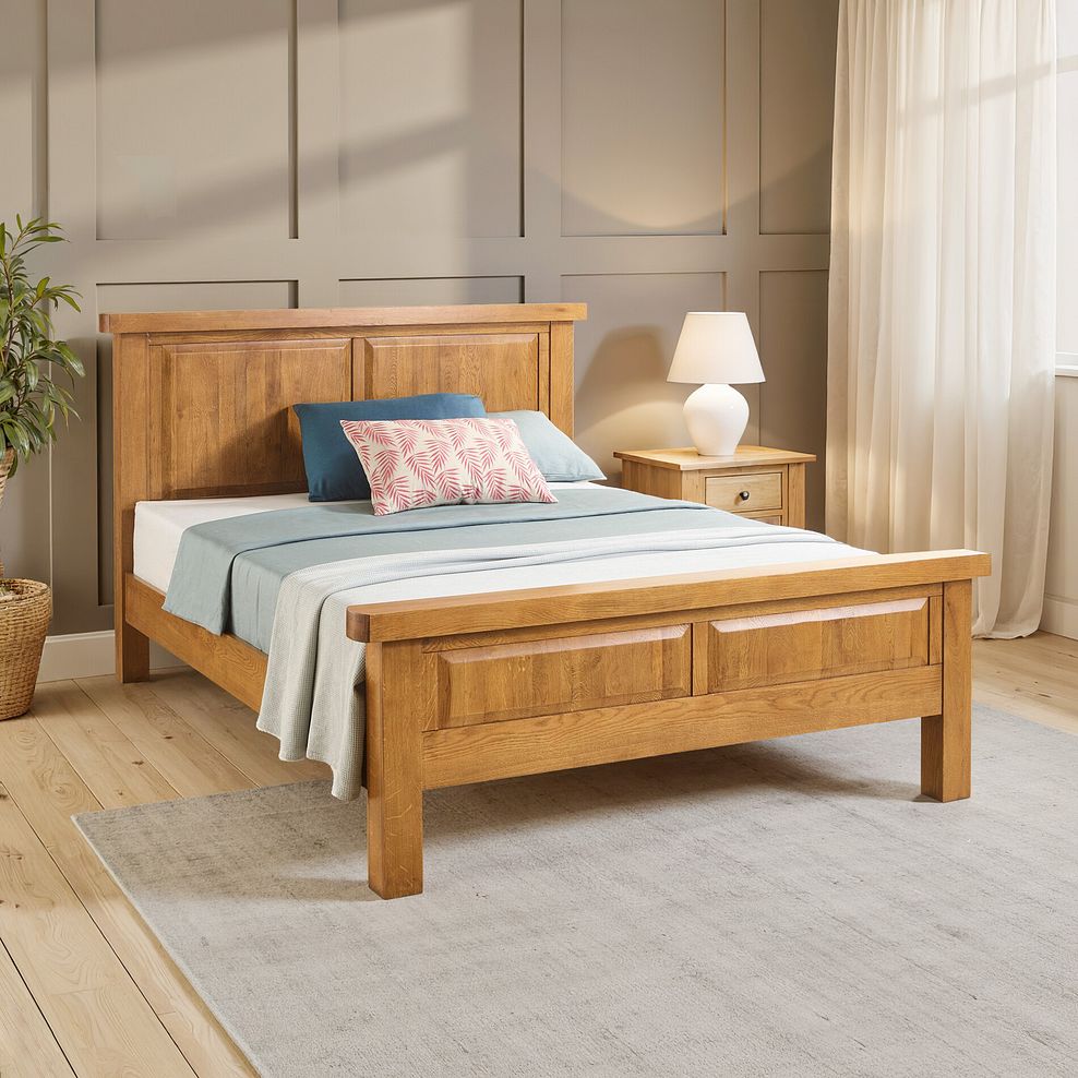 Hercules Rustic Solid Oak Double Bed 1