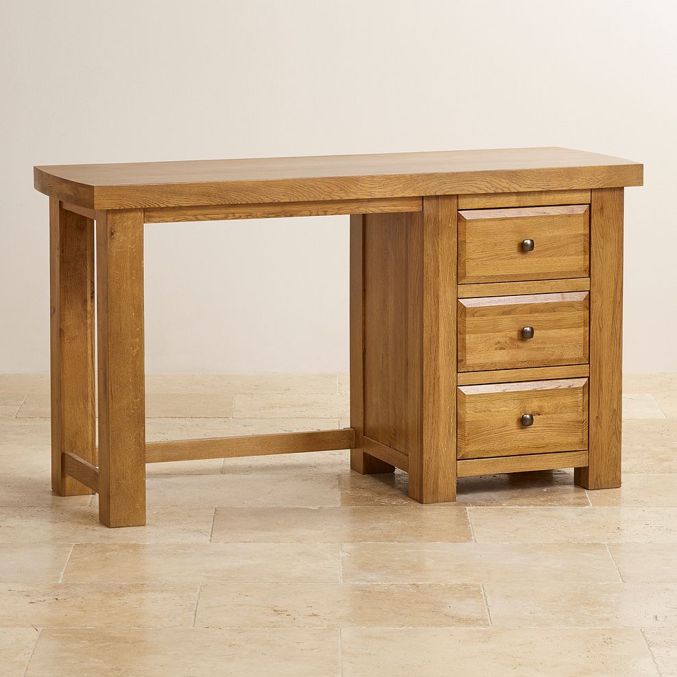 Hercules Rustic Solid Oak Dressing Table Thumbnail 2
