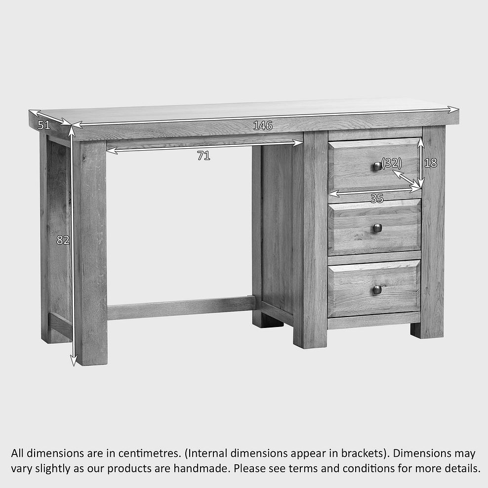 Hercules Rustic Solid Oak Dressing Table 7