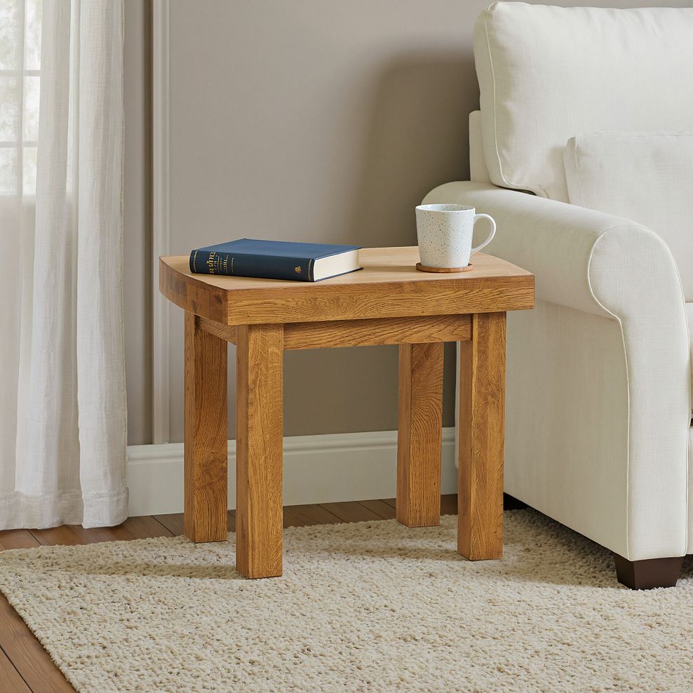 Hercules Rustic Solid Oak Side Table 8