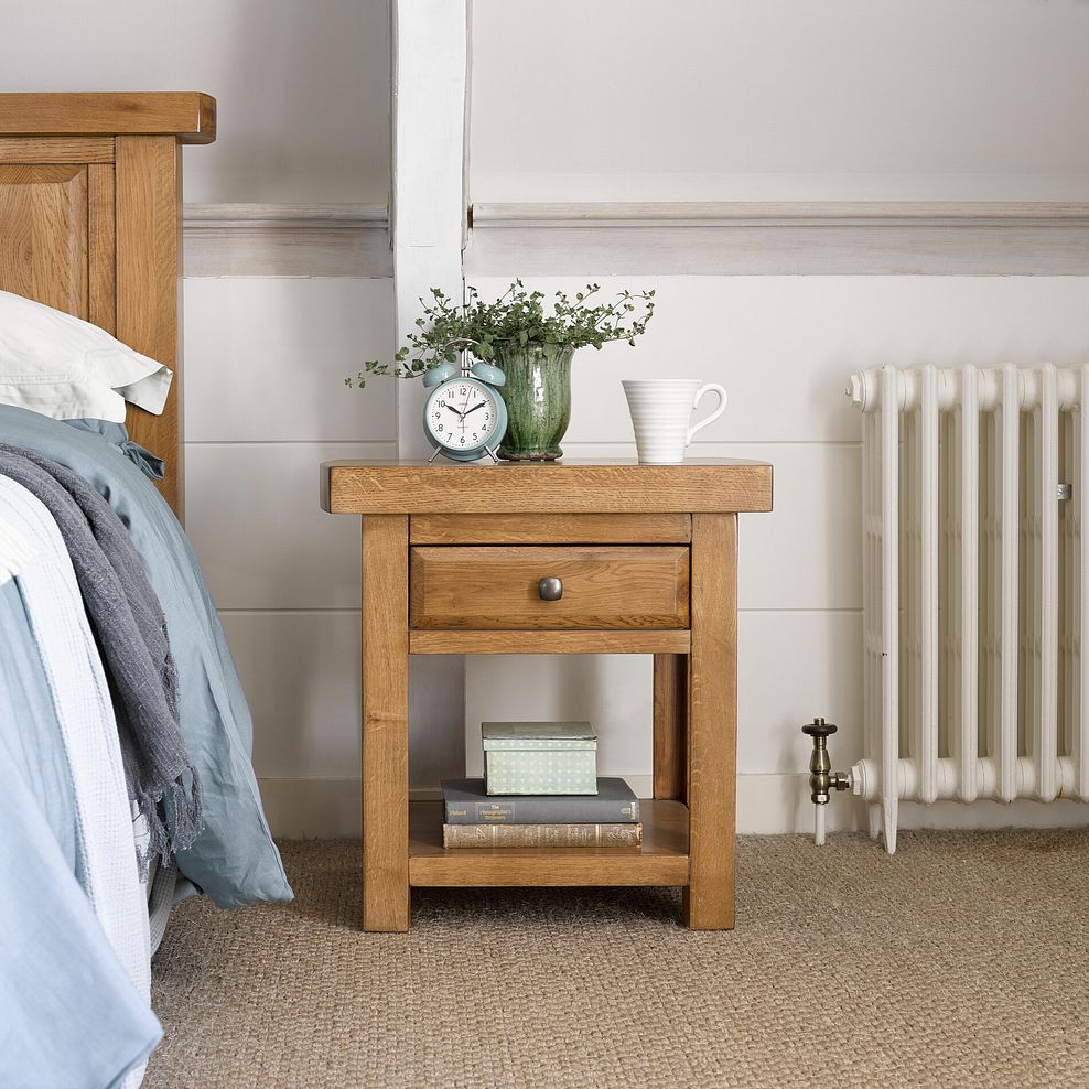 Hercules Rustic Solid Oak Side Table 1