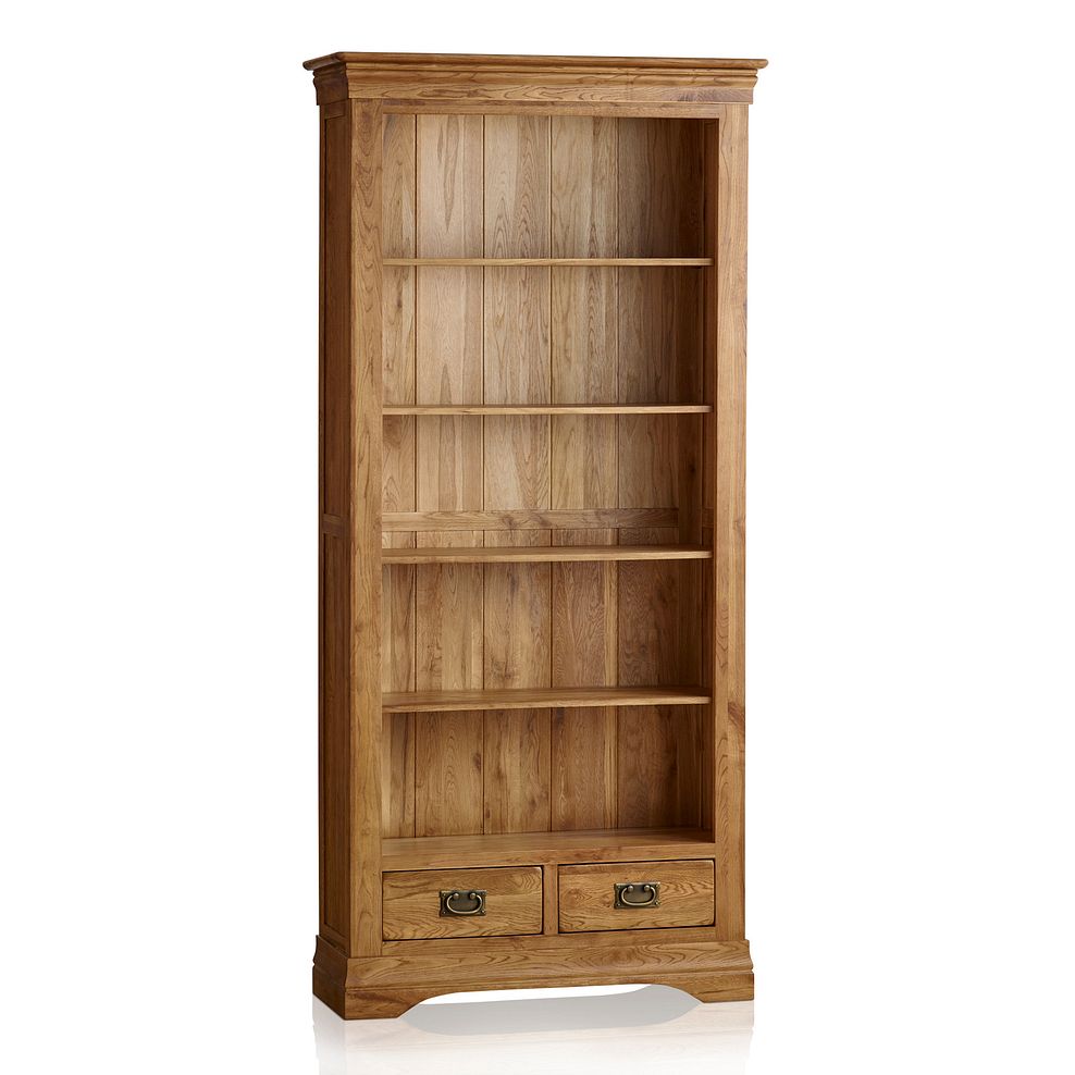 French Farmhouse Rustic Solid Oak Tall Bookcase Thumbnail 1