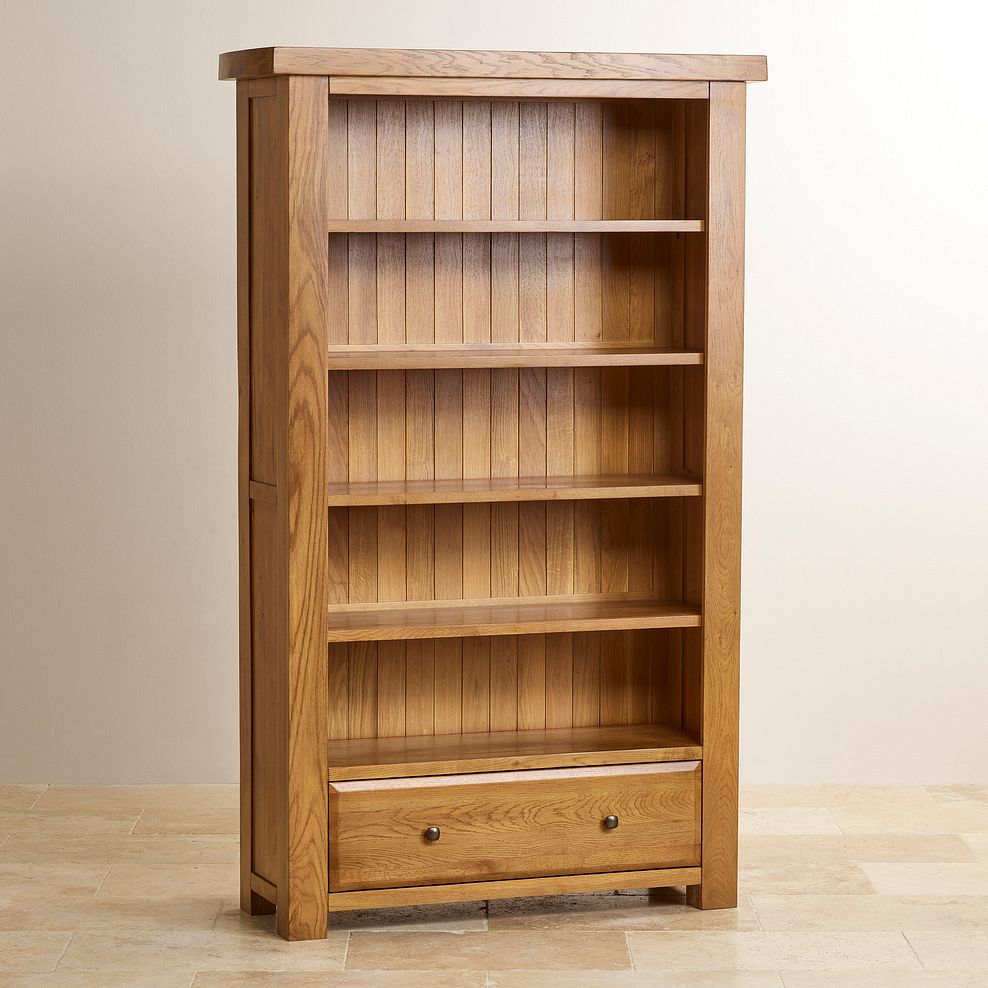 Hercules Rustic Solid Oak Tall Bookcase 2