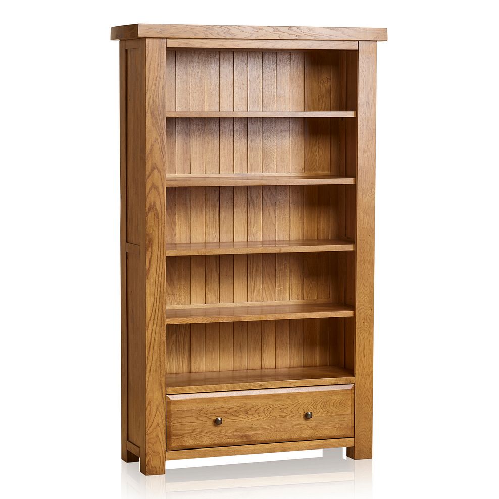 Hercules Rustic Solid Oak Tall Bookcase Thumbnail 1