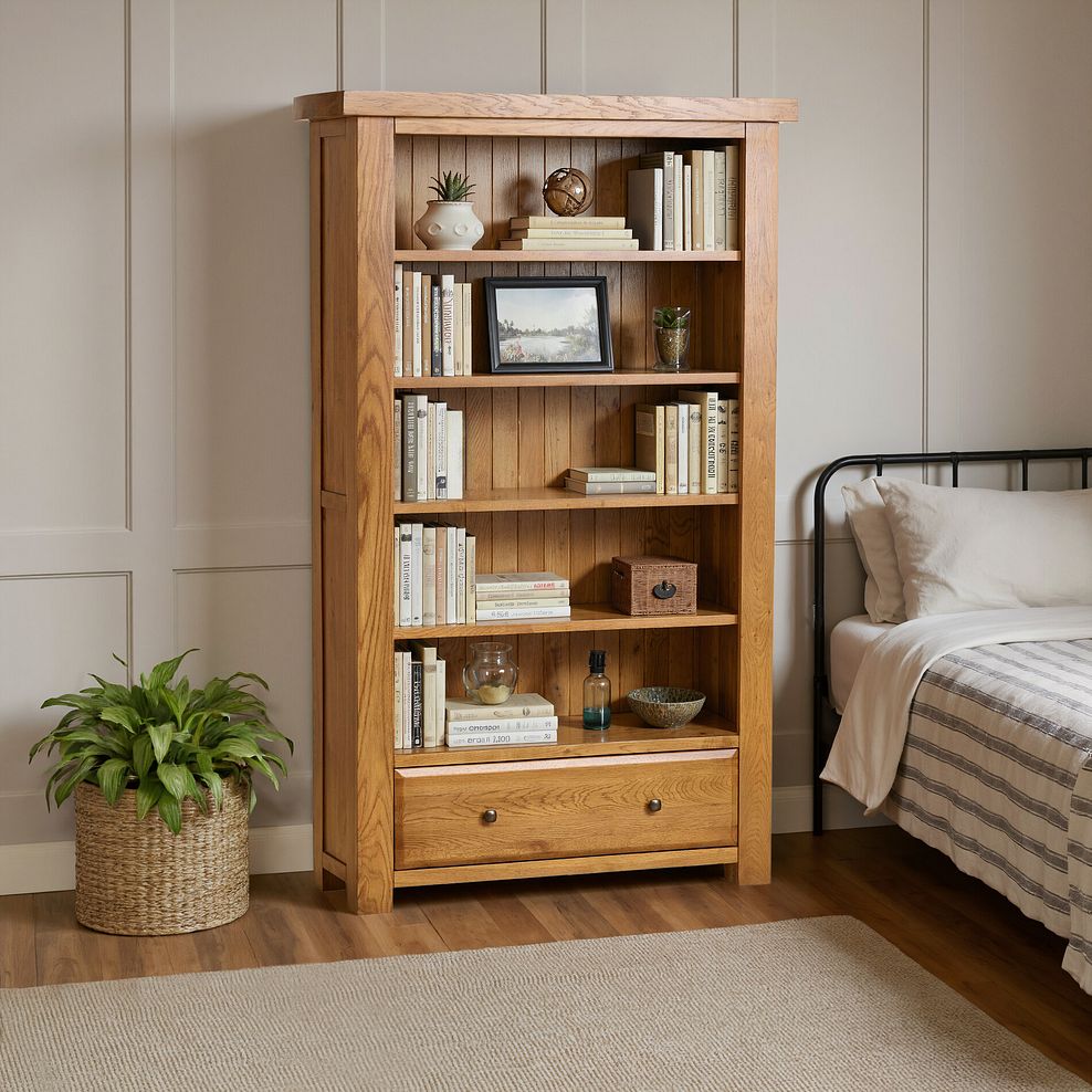 Hercules Rustic Solid Oak Tall Bookcase 8