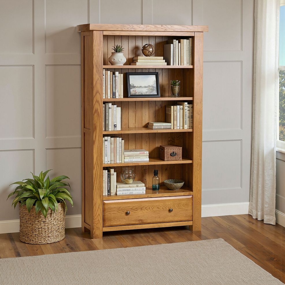 Hercules Rustic Solid Oak Tall Bookcase 9