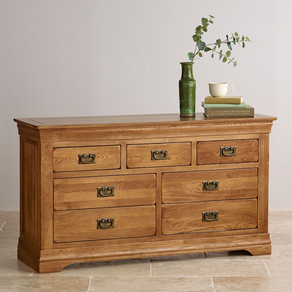 French Farmhouse Rustic Solid Oak 3+4 Drawer Chest Thumbnail 2