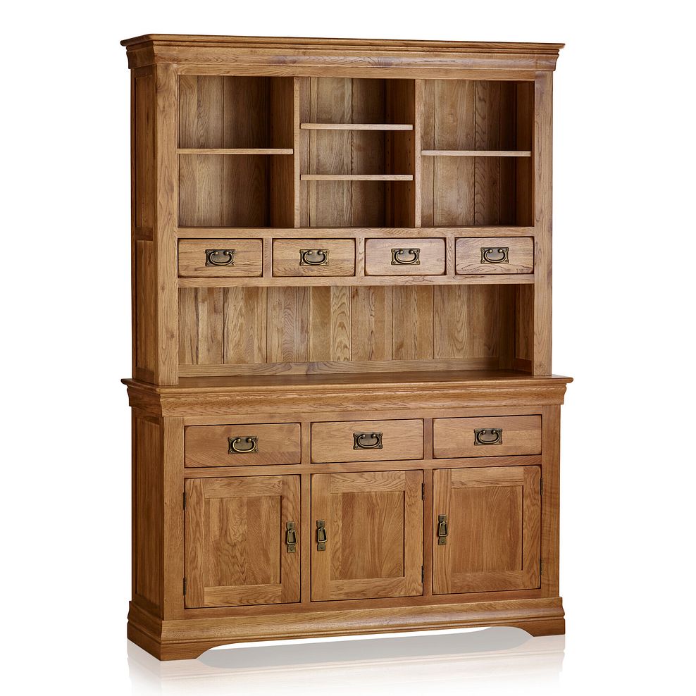 French Farmhouse Rustic Solid Oak Large Dresser 1