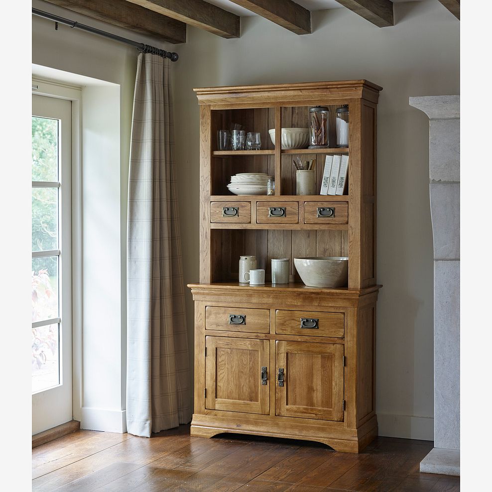 French Farmhouse Rustic Solid Oak Small Dresser 2