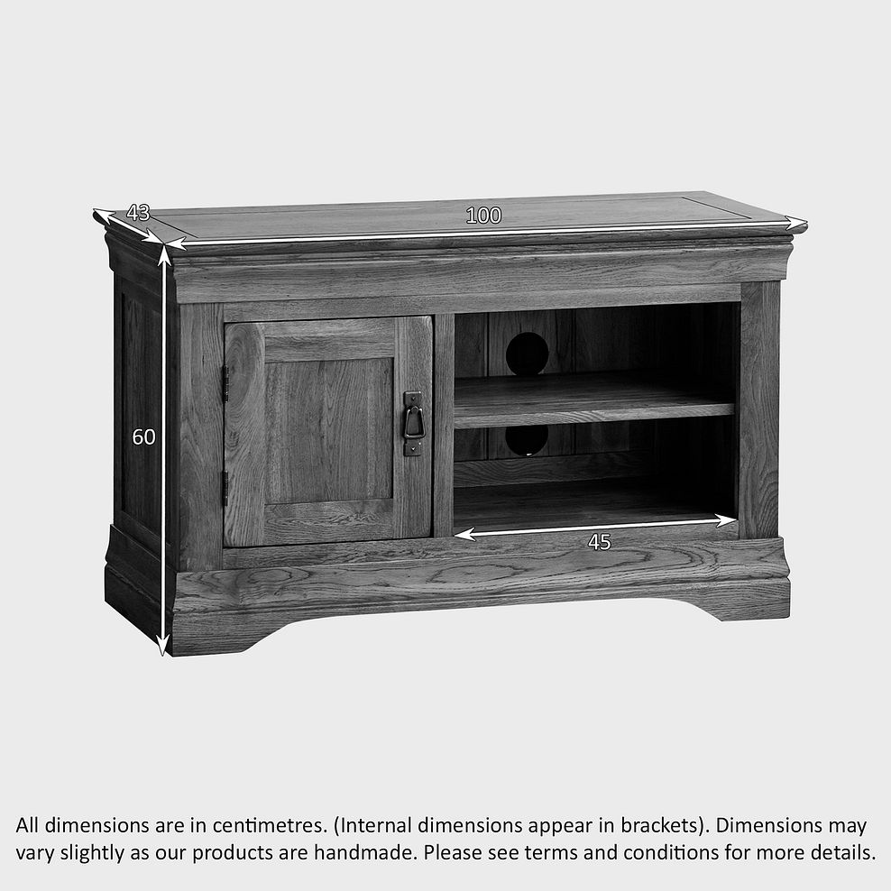 French Farmhouse Rustic Solid Oak Small TV Cabinet 4