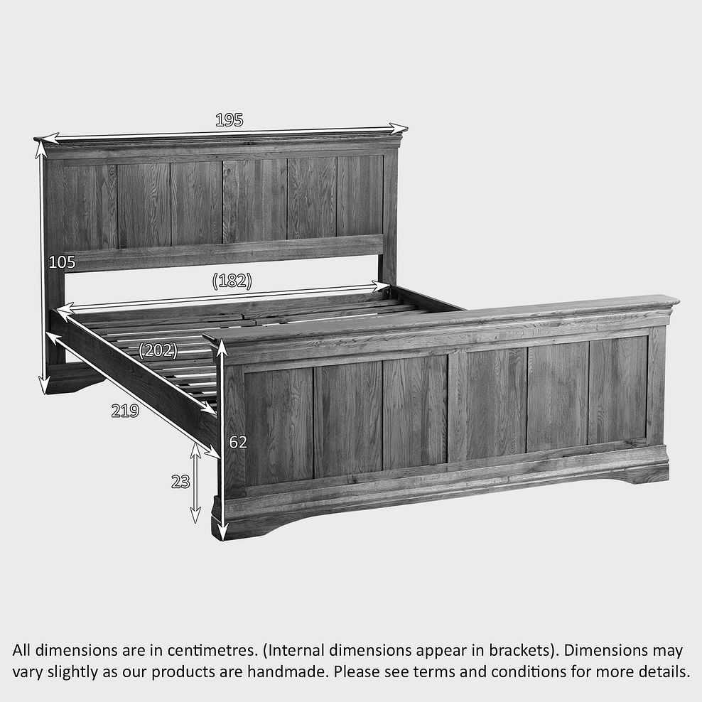 French Farmhouse Rustic Solid Oak 6ft Super King-Size Bed 5
