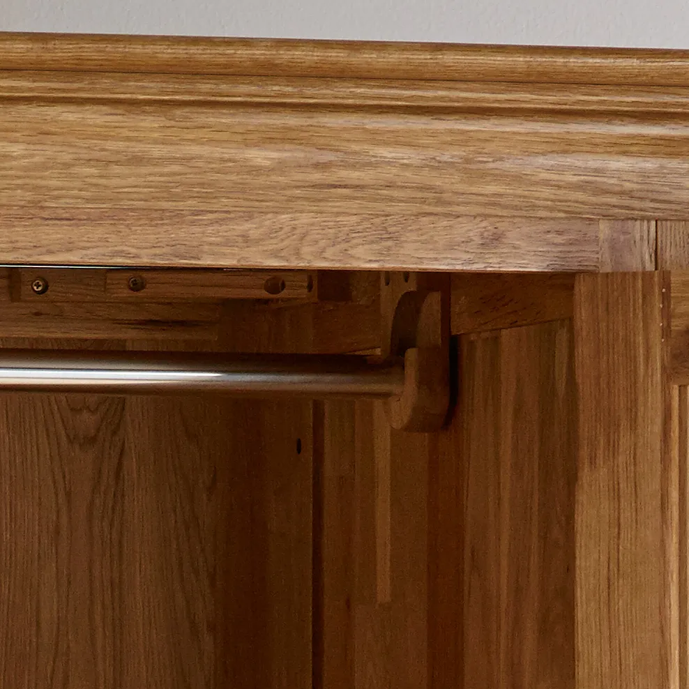 French Farmhouse Rustic Solid Oak Double Wardrobe 2