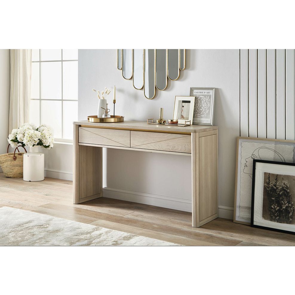 Gatsby Washed Solid Oak Console Table 1