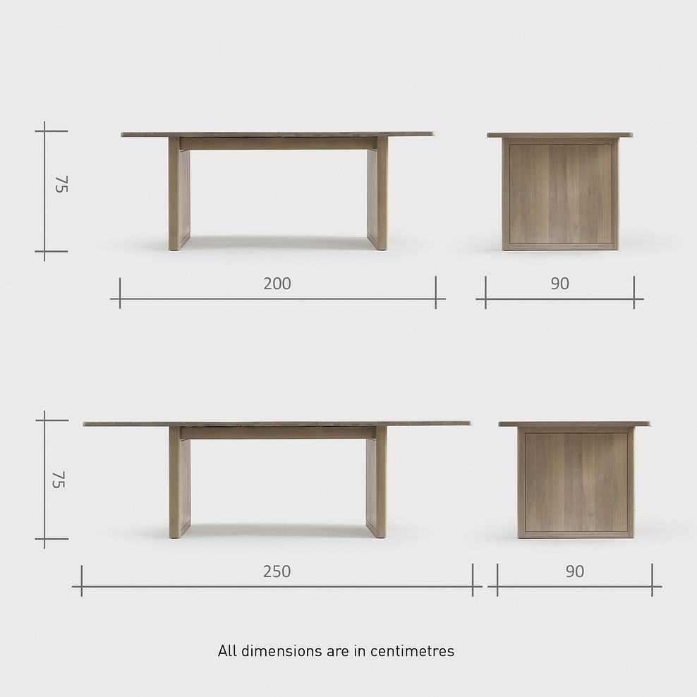 Gatsby Washed Solid Oak Extending Dining Table 200-250cm 12