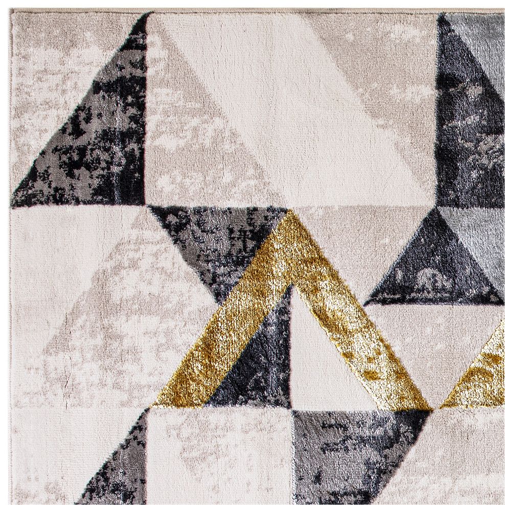 Geo Rug 200 x 290cm - BlackGreySilverGold 3