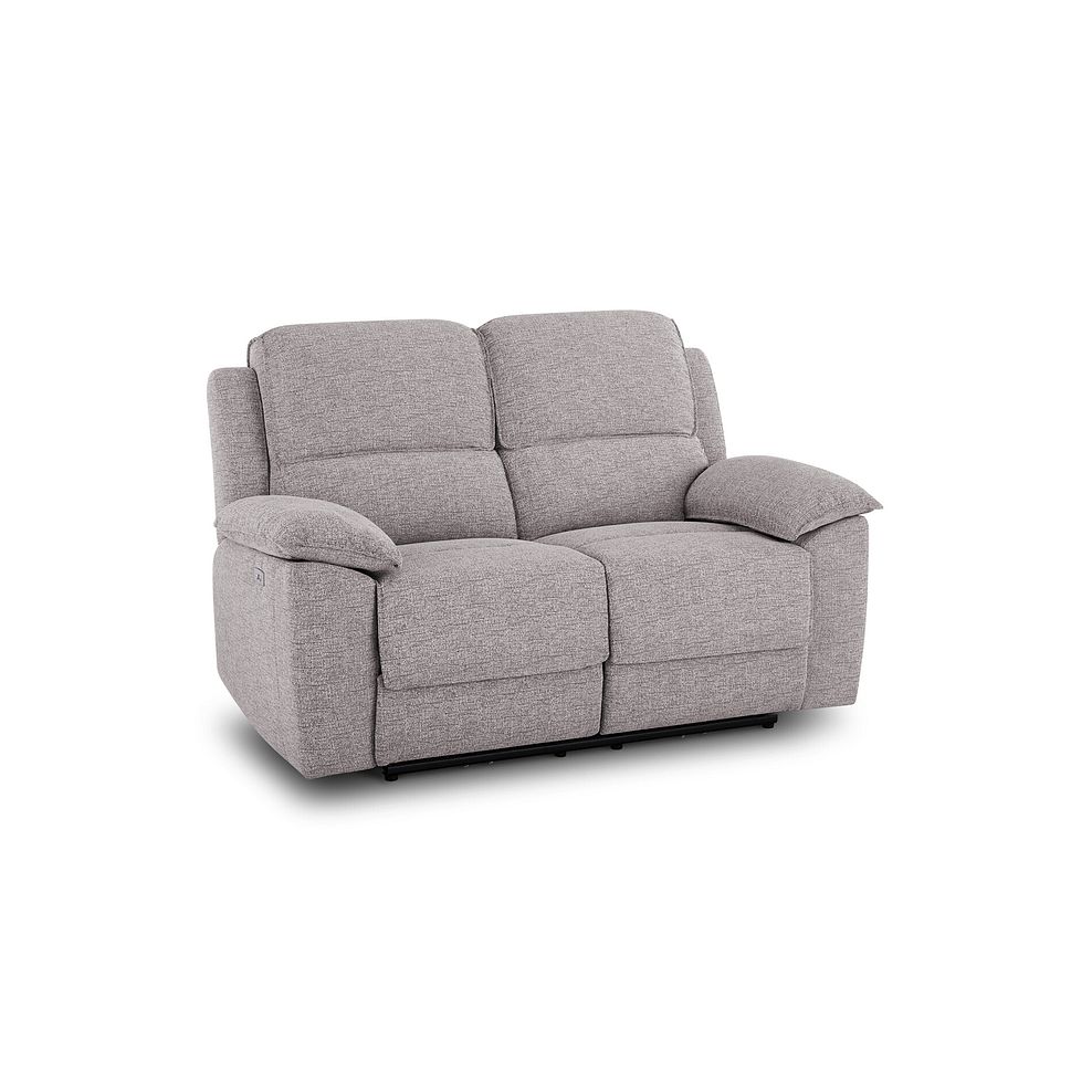 Goodwood 2 Seater Electric Recliner Sofa in Andaz Silver Fabric 1