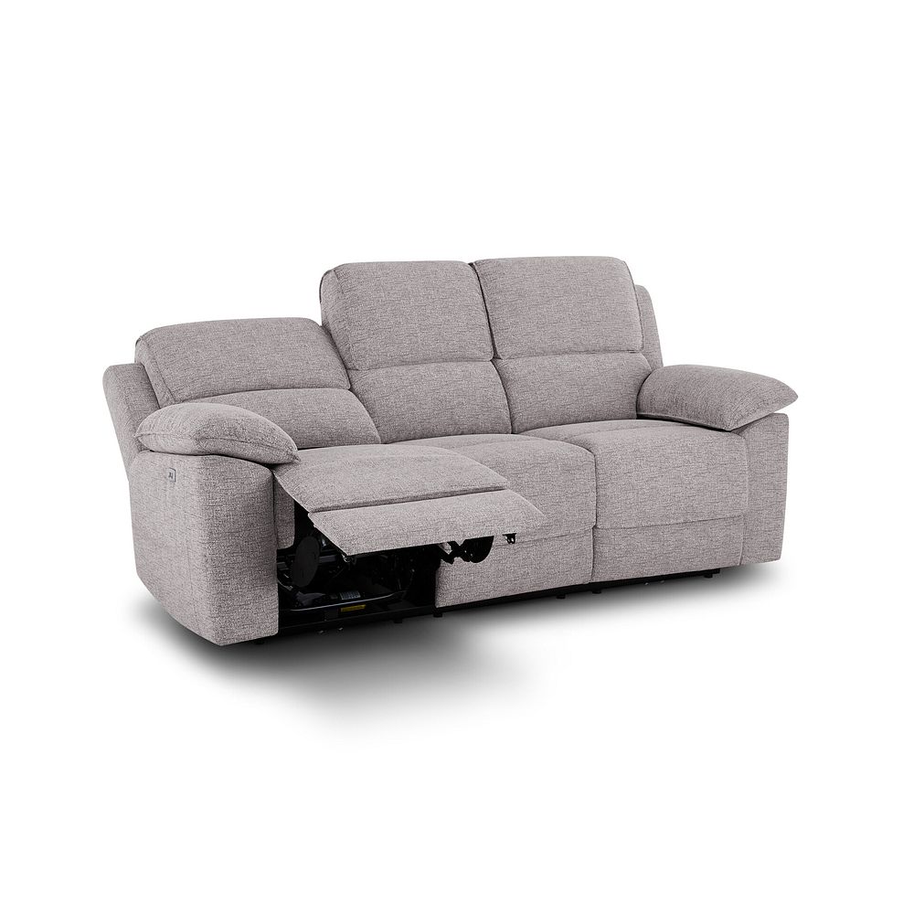 Goodwood 3 Seater Electric Recliner Sofa in Andaz Silver Fabric 4
