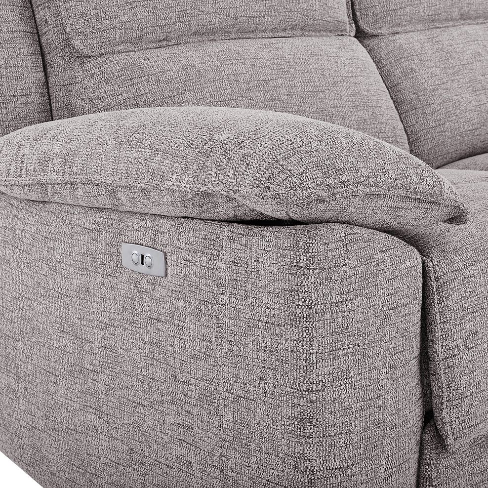 Goodwood 3 Seater Electric Recliner Sofa in Andaz Silver Fabric 11