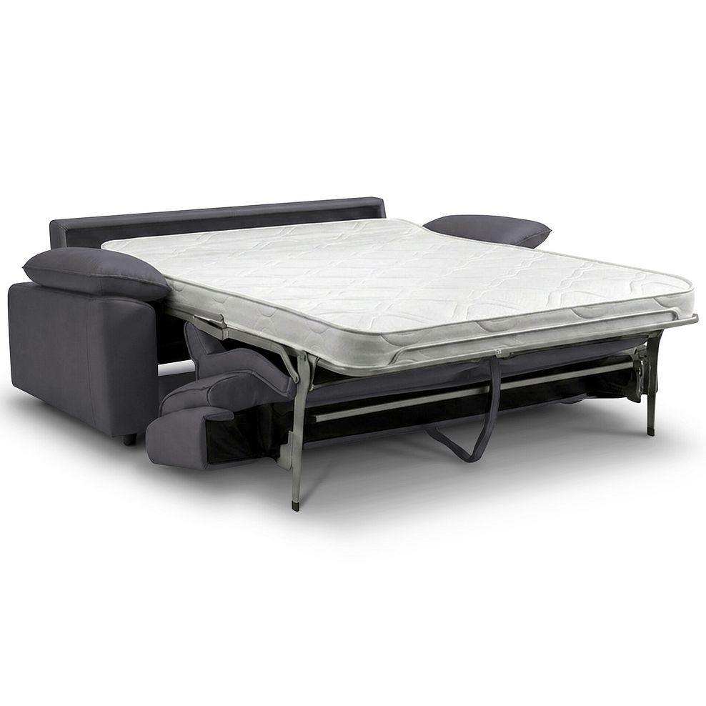 Goodwood 3 Seater Sofa Bed in Black Leather 2