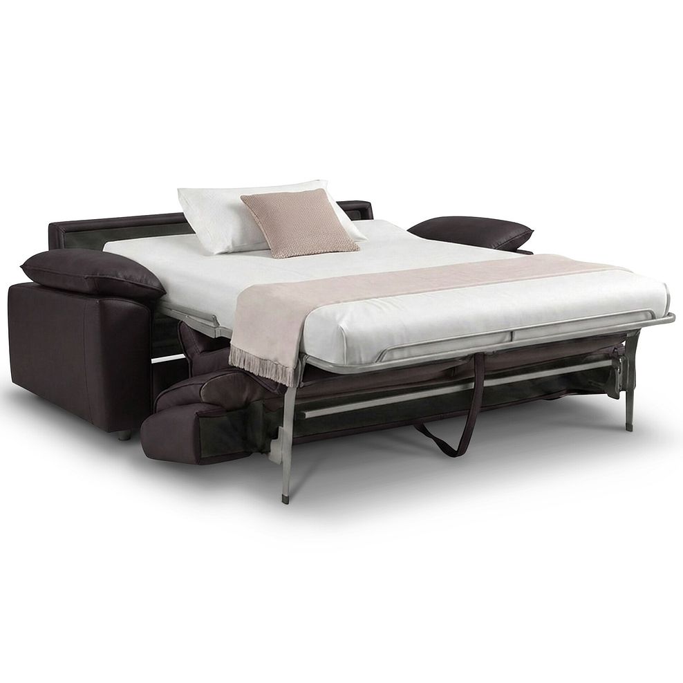 Goodwood 3 Seater Sofa Bed in Brown Leather 1