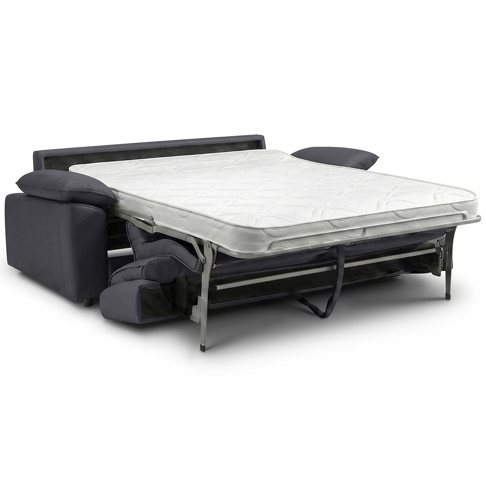 Goodwood  3 Seater Sofa Bed in Dark Grey Leather 2