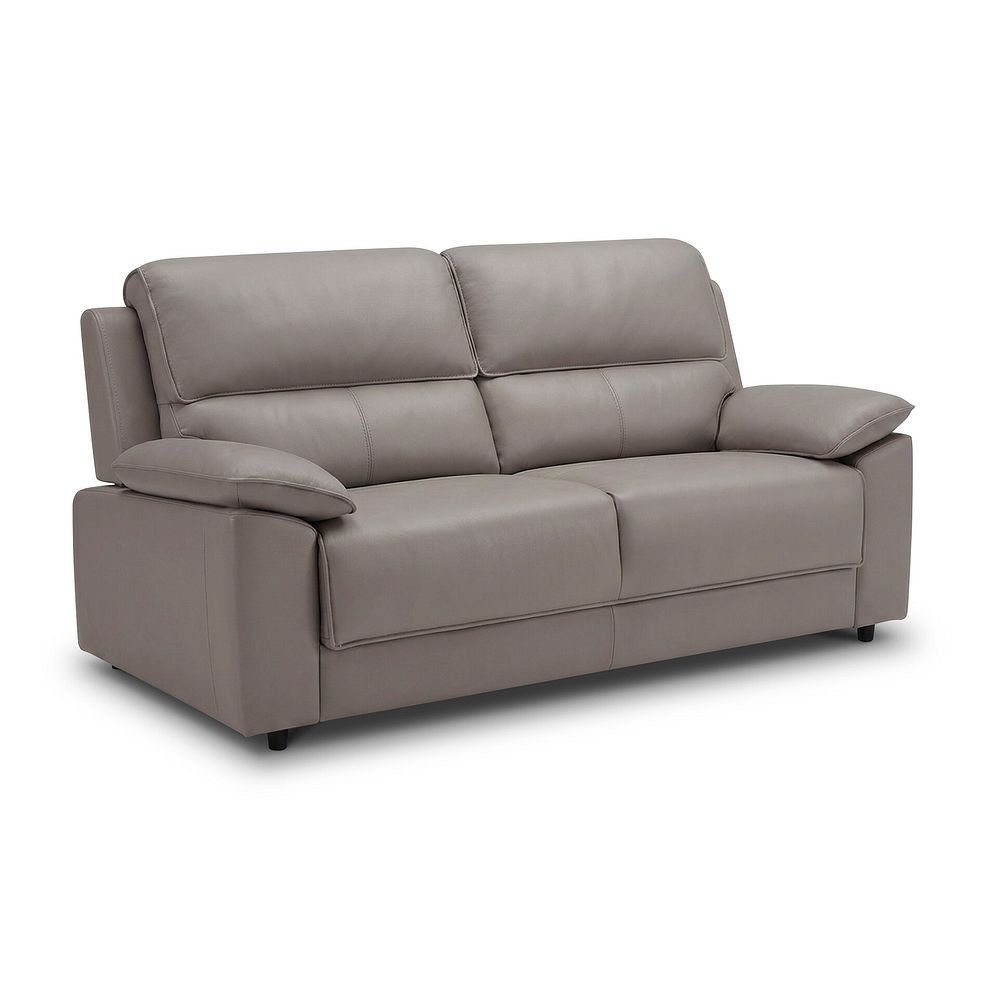 Goodwood 3 Seater Sofa Bed in Light Grey Leather 4
