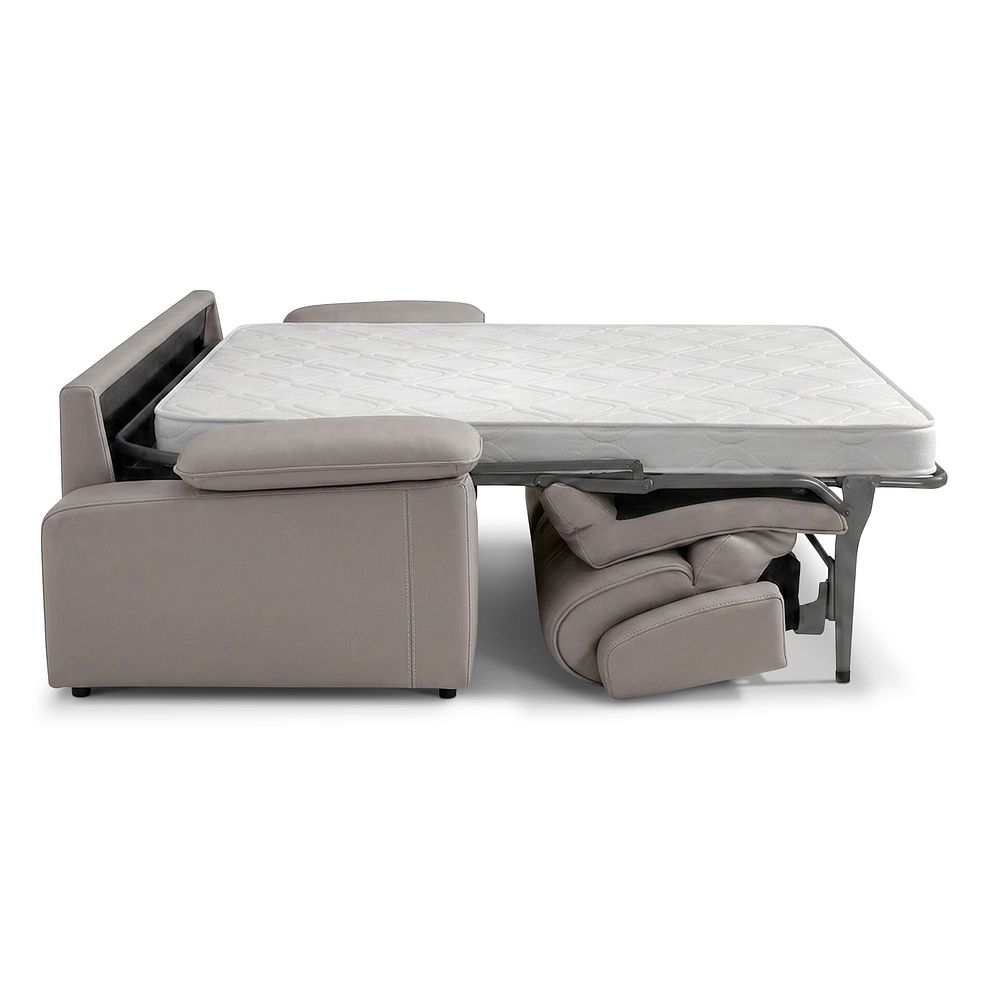 Goodwood 3 Seater Sofa Bed in Light Grey Leather 3