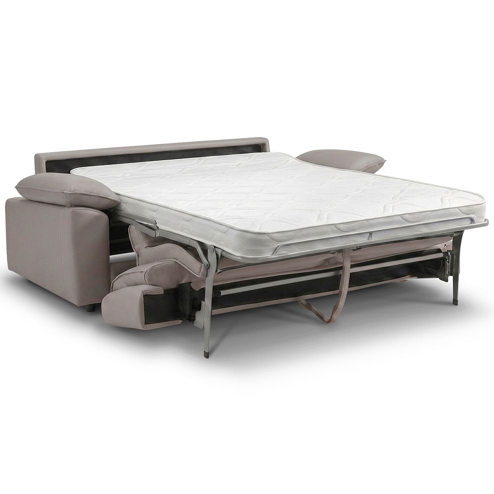 Goodwood 3 Seater Sofa Bed in Light Grey Leather 2