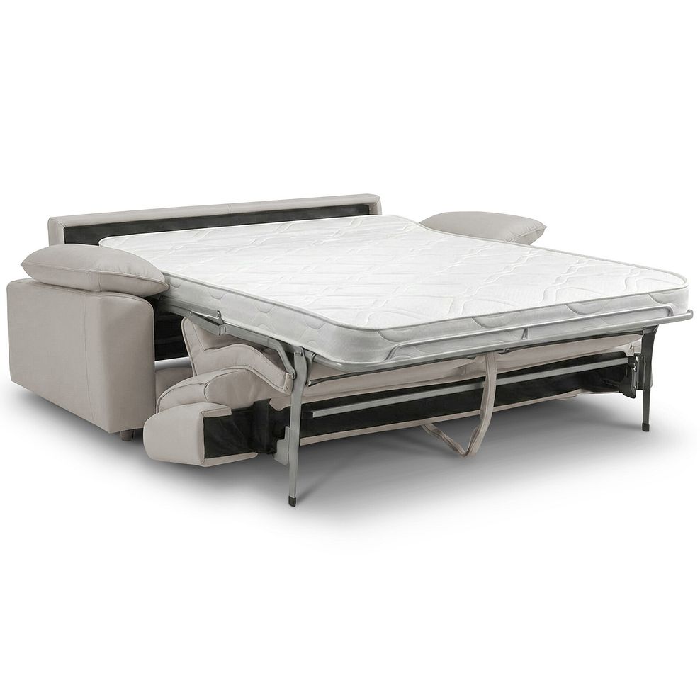 Goodwood 3 Seater Sofa Bed in Off-White Leather 2