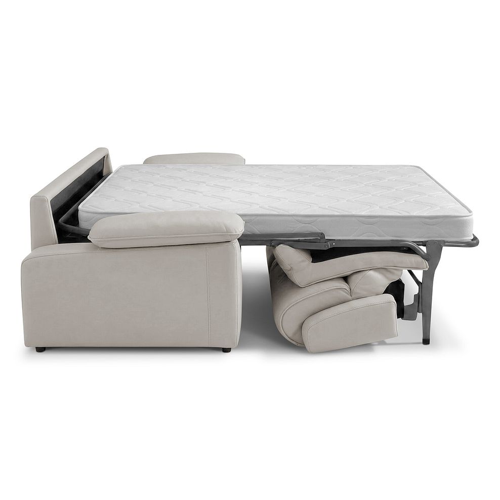 Goodwood 3 Seater Sofa Bed in Off-White Leather 3