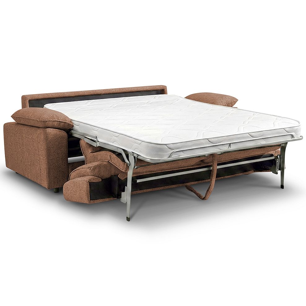 Goodwood 3 Seater Sofa Bed in Plush Brown Fabric 1