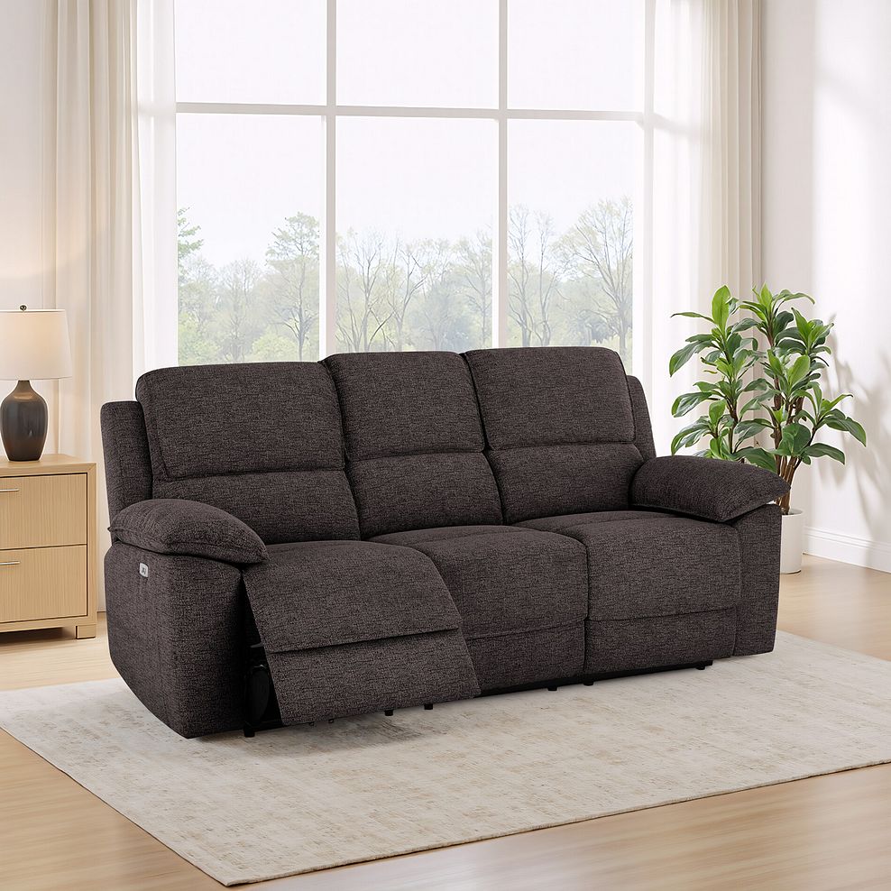 Goodwood 3 Seater Electric Recliner Sofa - Andaz Charcoal Fabric 1