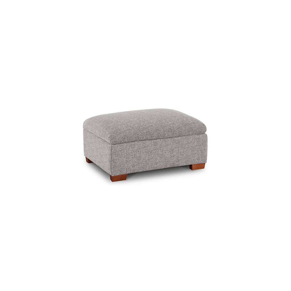 Goodwood Storage Footstool in Andaz Silver Fabric 1