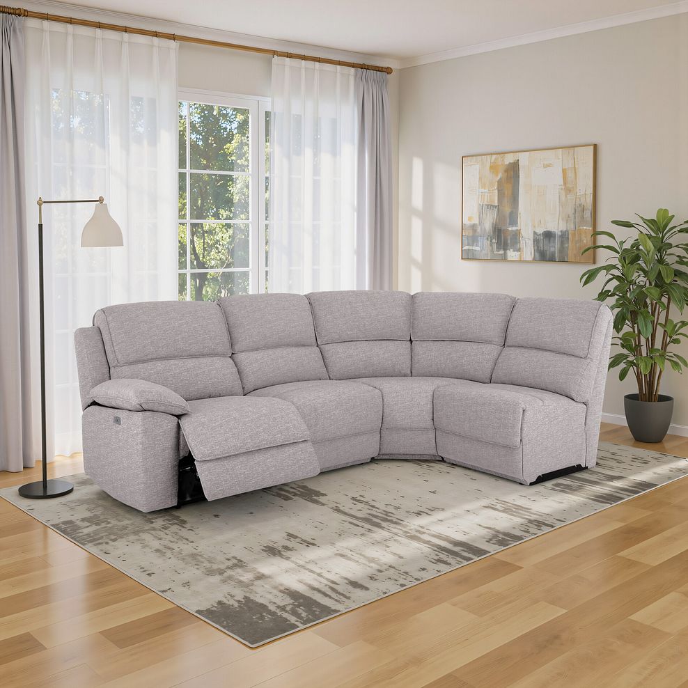 Goodwood Electric Reclining Modular Group 4 in Andaz Silver Fabric 1