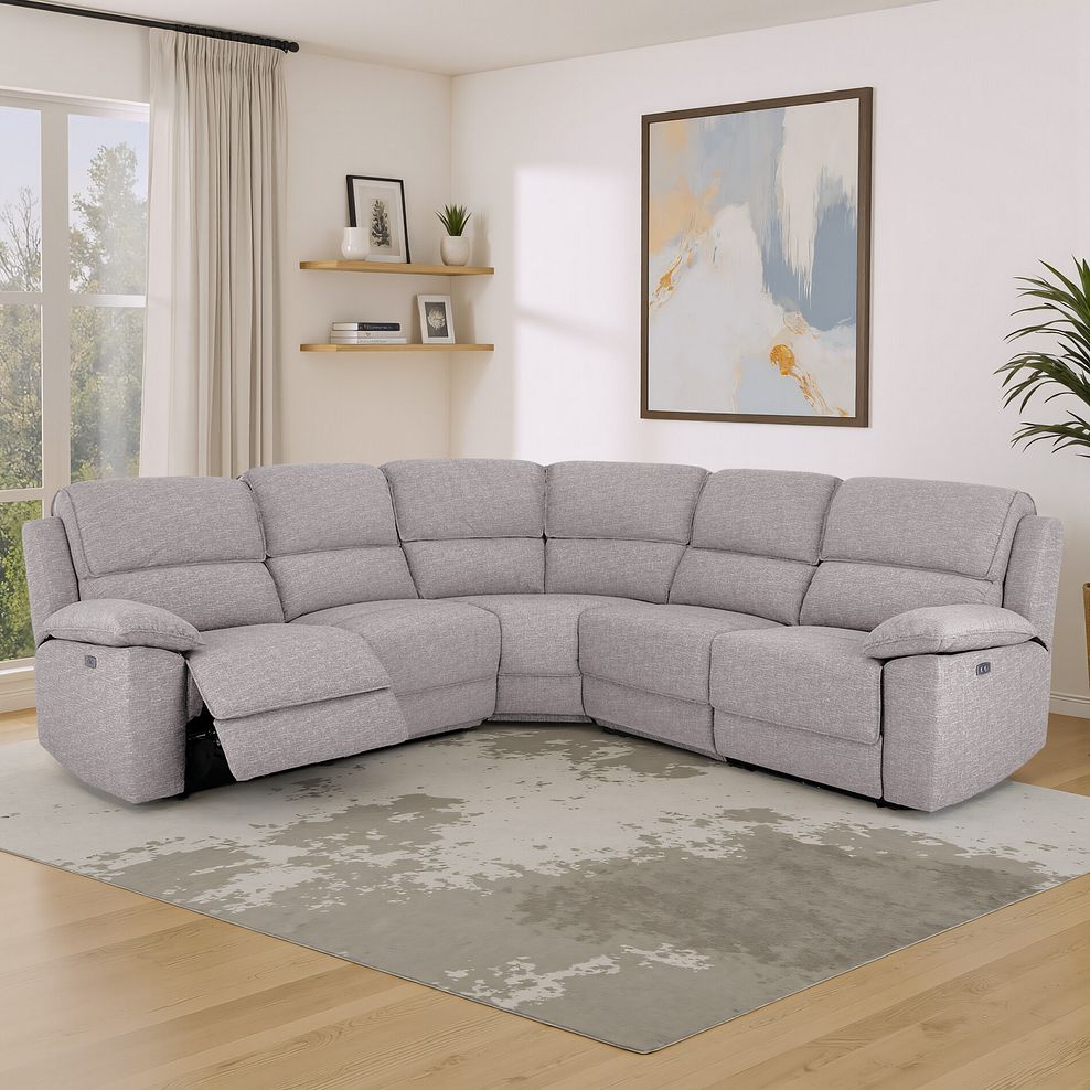 Goodwood Electric Reclining Modular Group 3 in Andaz Silver Fabric 1