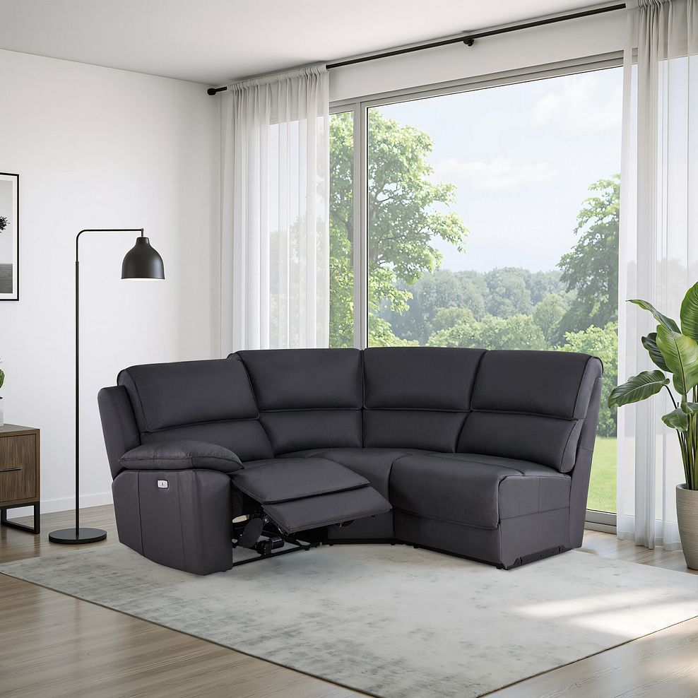 Goodwood Electric Reclining Modular Group 6 in Black Leather 1