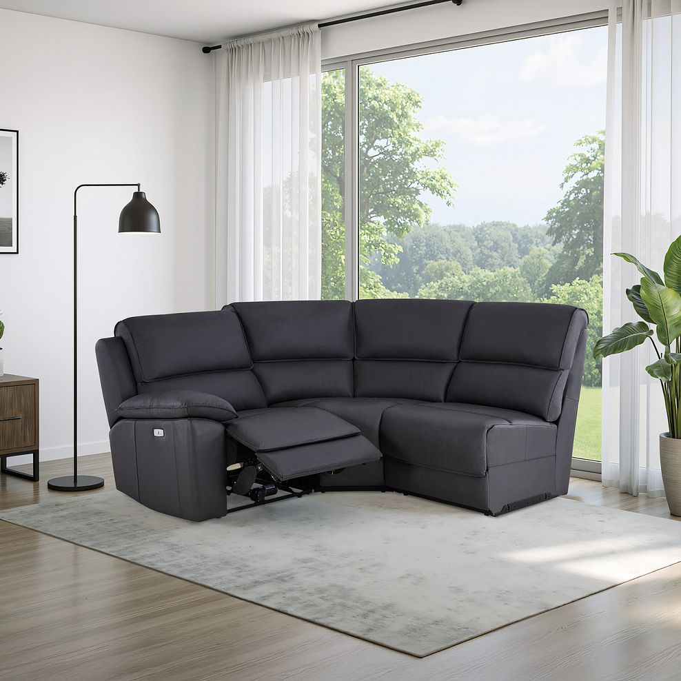 Goodwood Electric Reclining Modular Group 6 in Black Leather 13