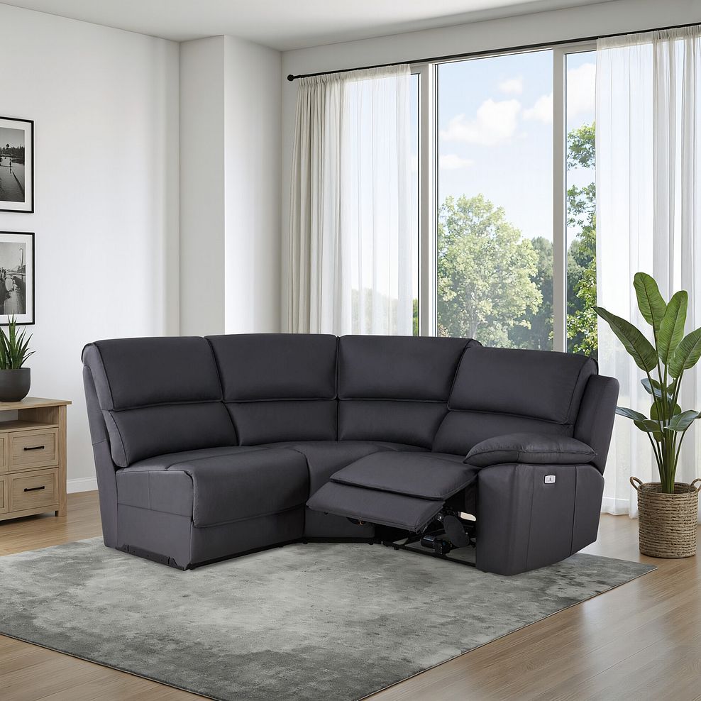 Goodwood Electric Reclining Modular Group 7 in Black Leather 1