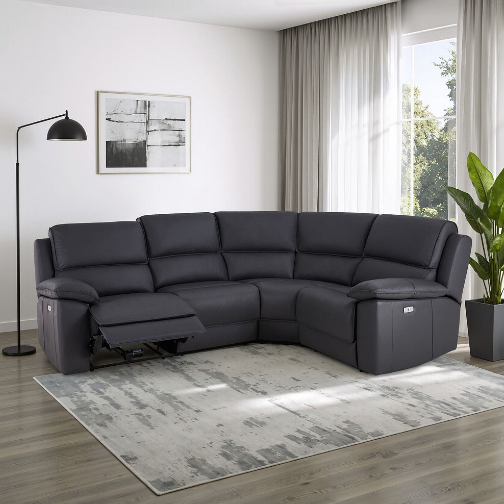 Goodwood Electric Reclining Modular Group 2 in Black Leather 1