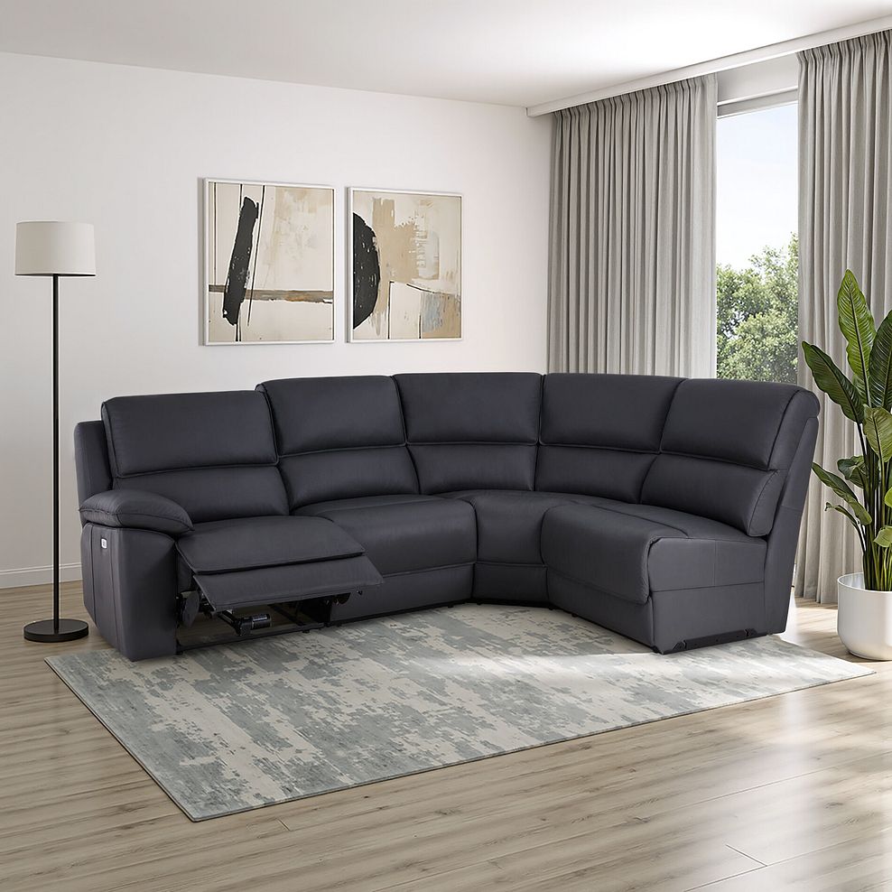 Goodwood Electric Reclining Modular Group 4 in Black Leather 1