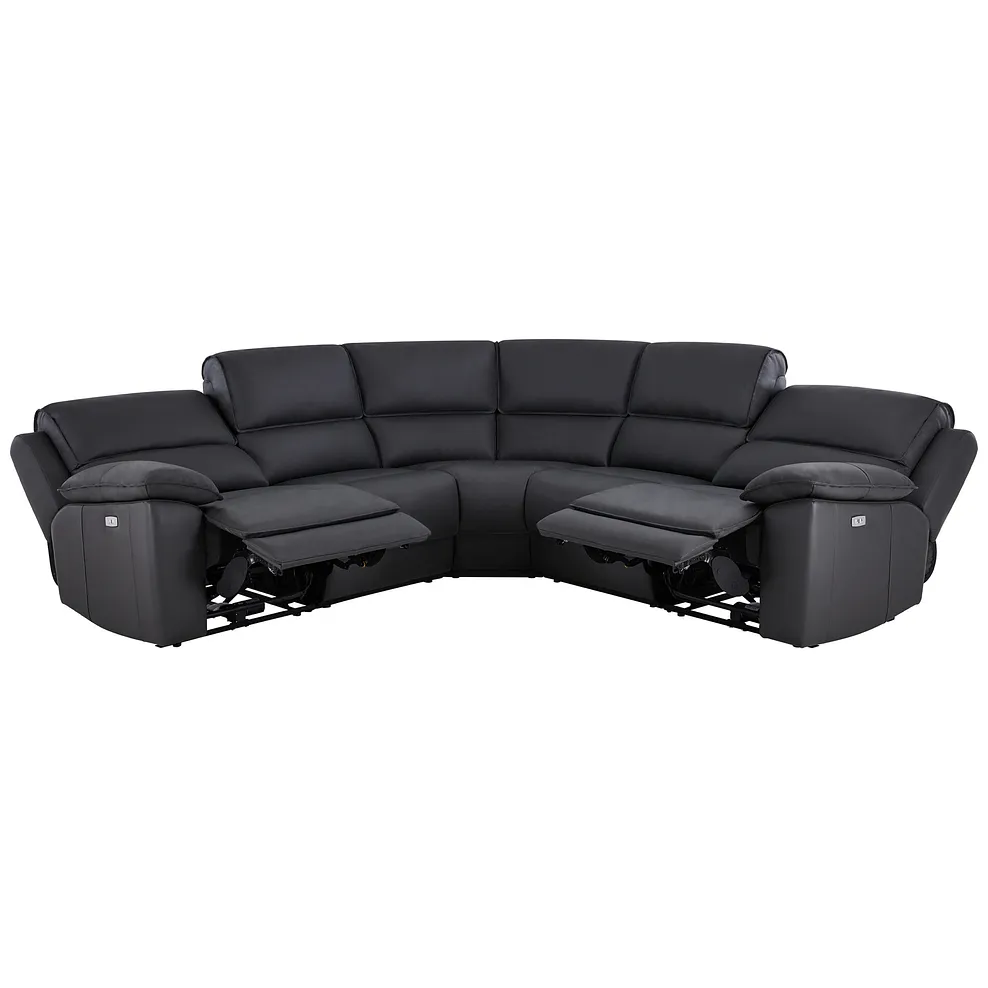 Goodwood Electric Reclining Modular Group 3 in Black Leather 4