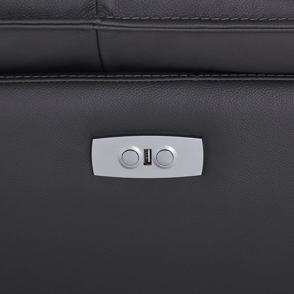 Goodwood Electric Reclining Modular Group 3 in Black Leather 8