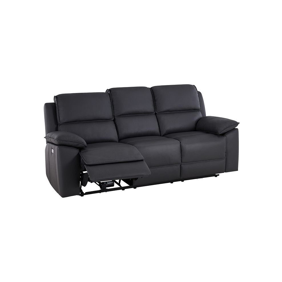 Black Leather Electric Recliner 3 Seater Sofa | Goodwood | Oak ...