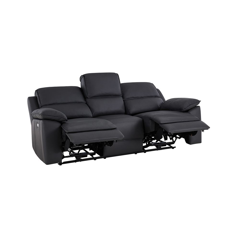 Goodwood Electric Recliner 3 Seater Sofa in Black Leather 6