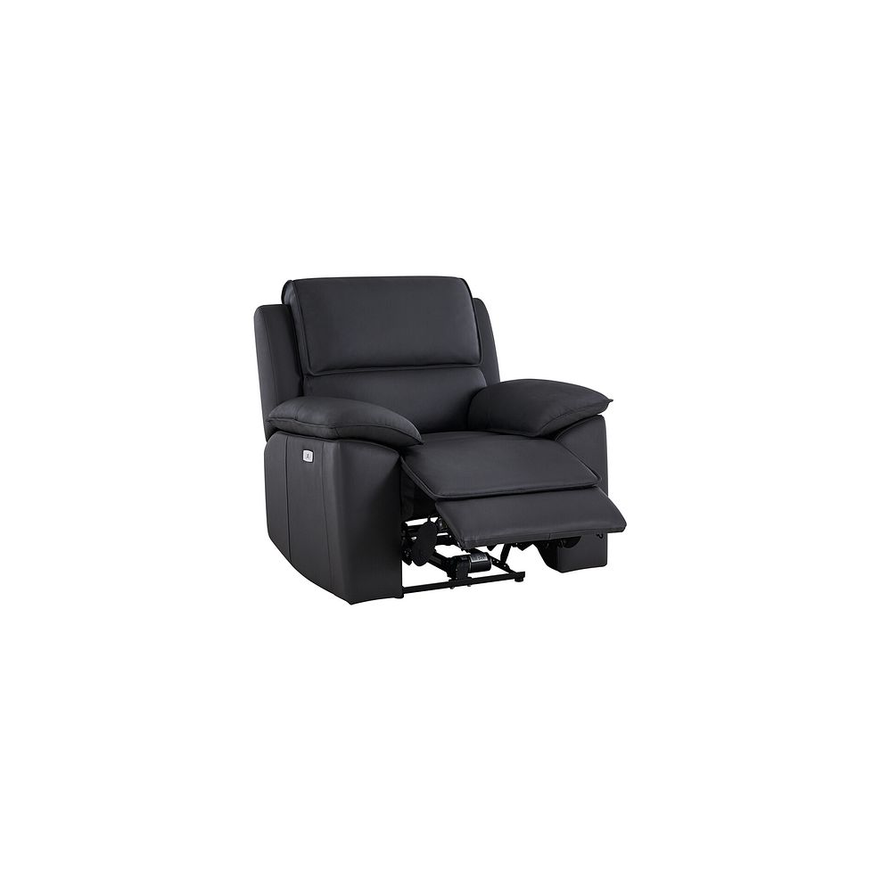 Goodwood Electric Reclining Armchair in Black Leather Thumbnail 3